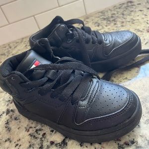 08-Tommy Hilfiger Black Toddler Shoes, excellent used condition, comfy, leather.